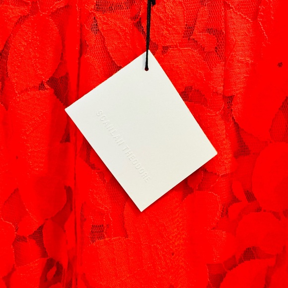 Scanlan Theodore Red Double Lace Skirt - Picture 4 of 5